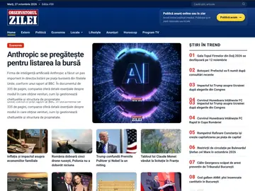 Prima pagină a site-ului Observatorul Zilei